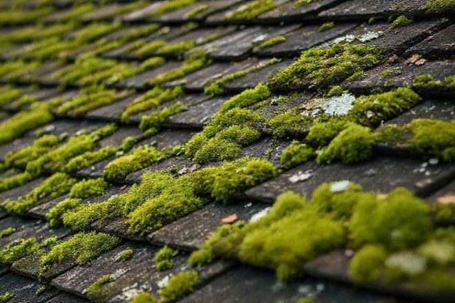 Enlever la mousse et le lichen des toitures