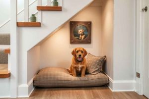 Aménagement sous escalier : niche pour animaux