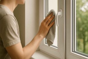 Menuiserie de fenêtre pvc nettoyage