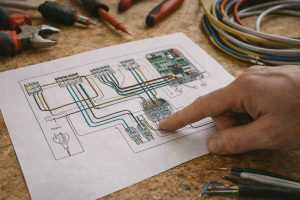 Schéma de branchement électrique pour portail motorisé