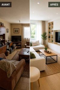 Incroyable transformation ! Découvrez comment un décorateur d'intérieur a métamorphosé ce salon vétuste en un espace lumineux et moderne