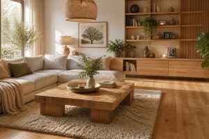 Découvrez comment intégrer le bois dans votre salon pour une ambiance chaleureuse et moderne. Conseils déco et inspirations