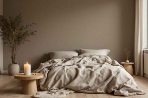 Le minimalisme réchauffé, grande tendance déco de 2026, associe sobriété et confort grâce au bois clair, au lin et aux teintes neutres et profondes. Idéal pour un intérieur apaisant sans froideur